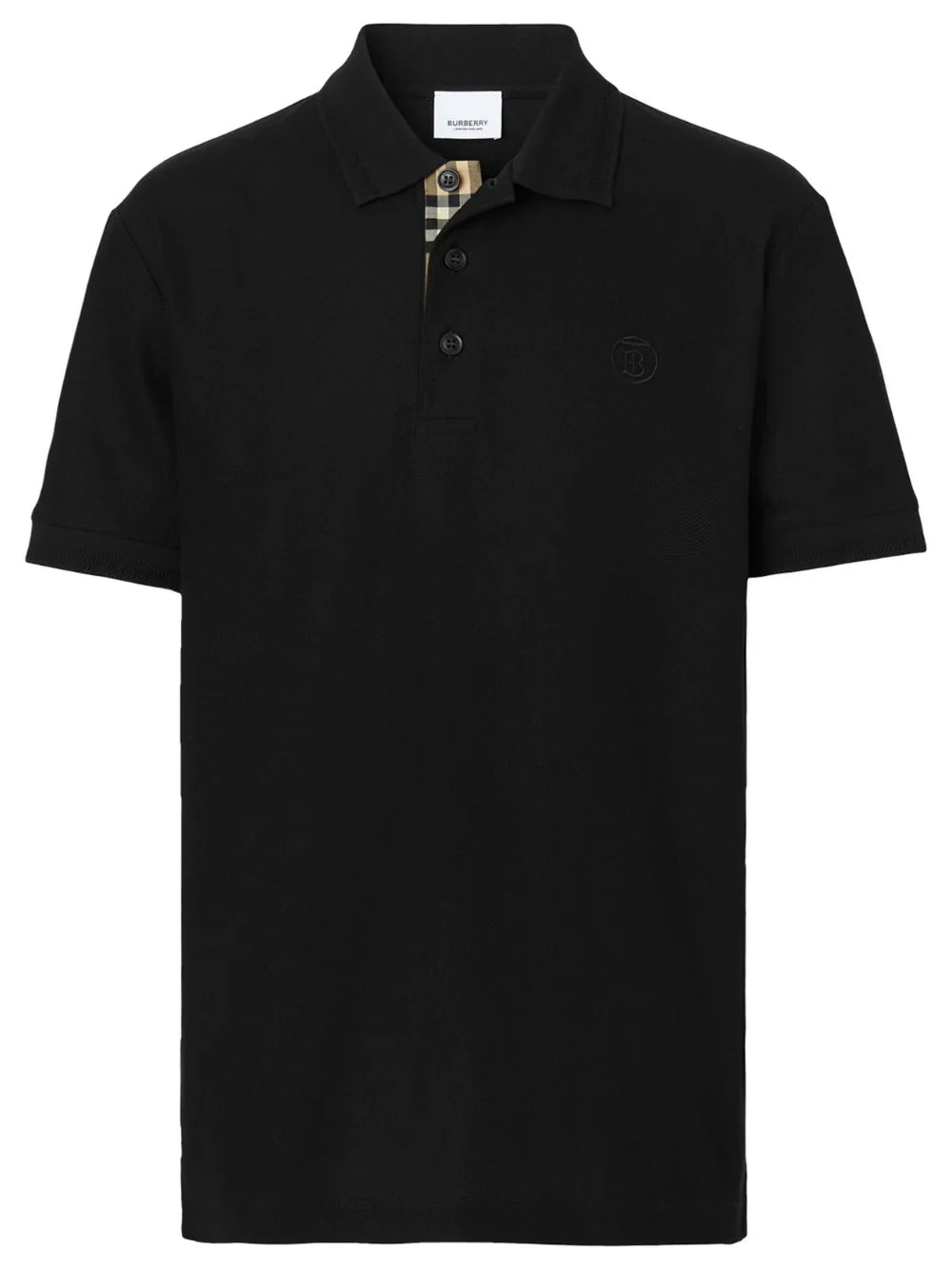 Burberry Branded Eddie Circle Logo Black Polo Shirt