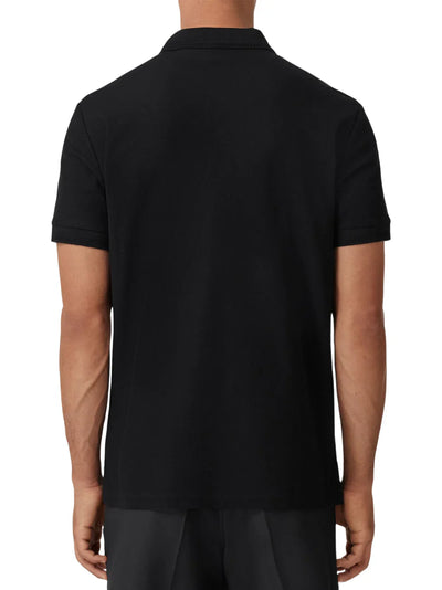 Burberry Branded Eddie Circle Logo Black Polo Shirt