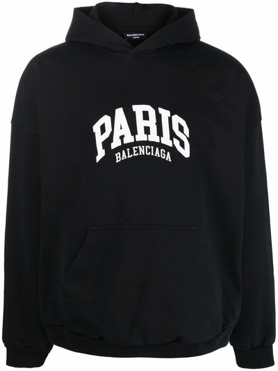 Balenciaga Cities Paris Kapuzenpullover Schwarz