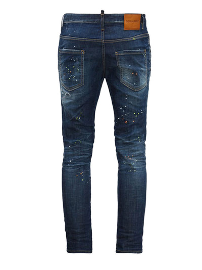 Dsquared2 Skater Paint Splatter Jeans in Blue