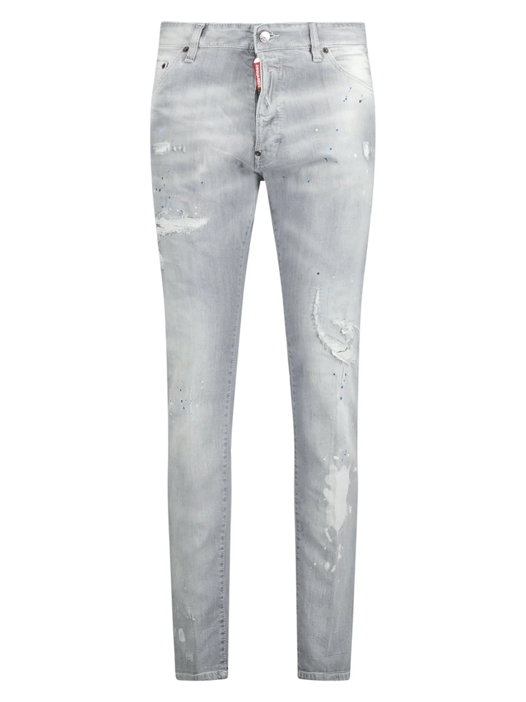 Cool Guy Paint Splash Ripped Slim Fit Jeans