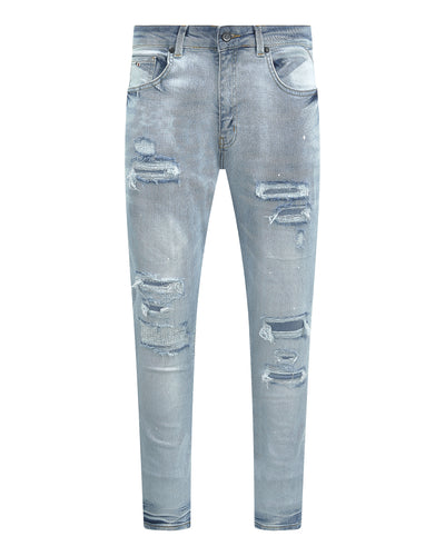 Magiri Paris Distressed Ripped Jeans in Light Blue