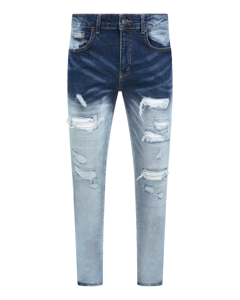 Cannes Gradient Faded Ripped Jeans