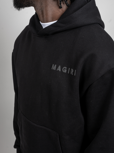 Magiri Core Puff Printed Hoodie in Black