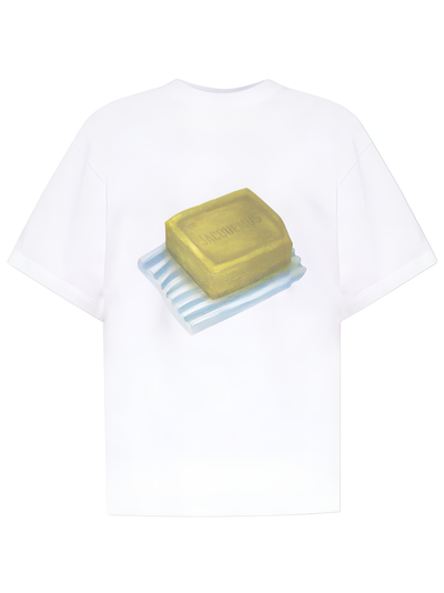 Jacquemus Savon Print Green Soap White Le T-Shirt in White