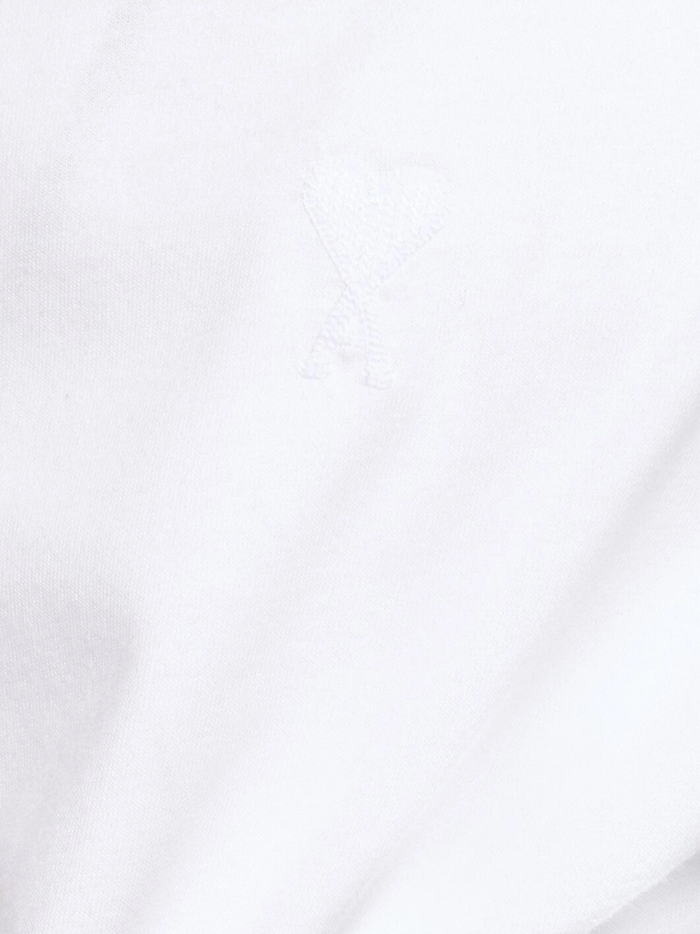 Ami Paris Ami De Coeur White Embroidered Logo T-Shirt in White