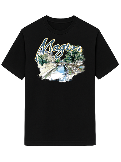 Camiseta estampada Magiri Seine River en negro
