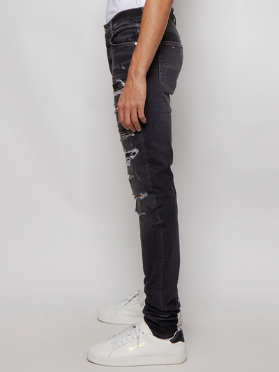 Amiri Bandana Thrasher Ripped Jeans in Grey