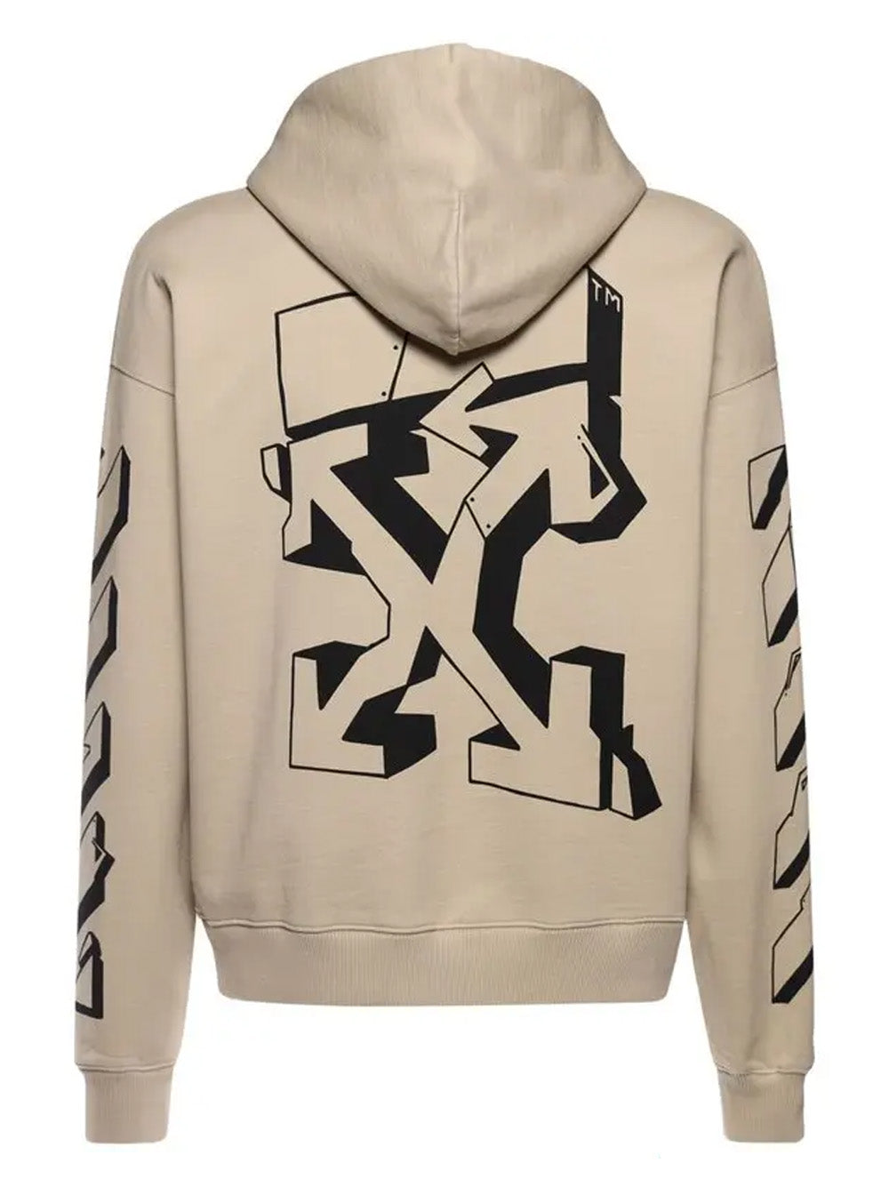 Off-White Graffiti Outline Hoodie in Dark Sand