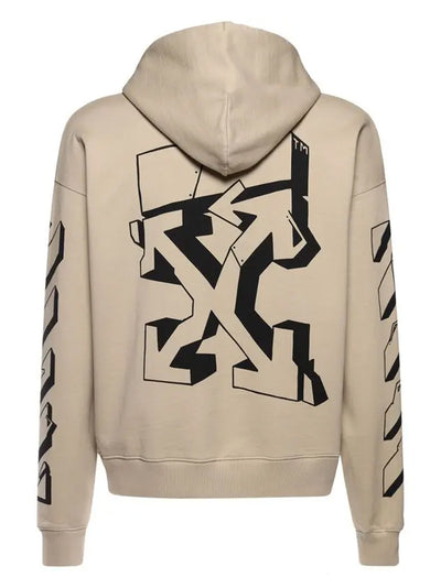 Off-White Graffiti Outline Hoodie in Dark Sand