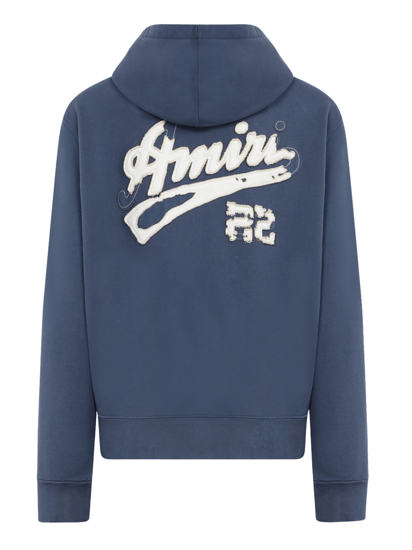 Amiri 22 Logo Embroidered Hoodie in Bluefin