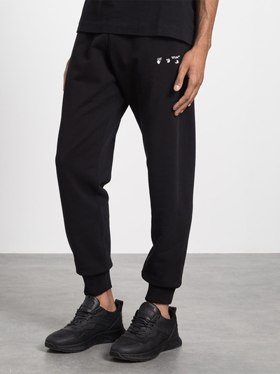 Off-White OW Logo Slim Cuffed Joggers in Black