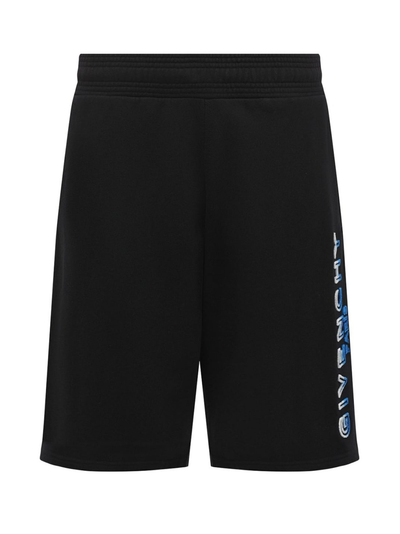 Givenchy Paris – Schwarze Sweatshorts mit Logo-Stickerei und Farbverlauf