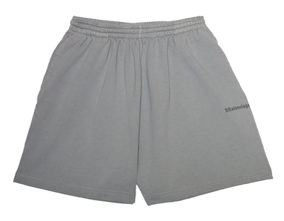 Balenciaga BB Logo embroidered Cotton Shorts in Grey
