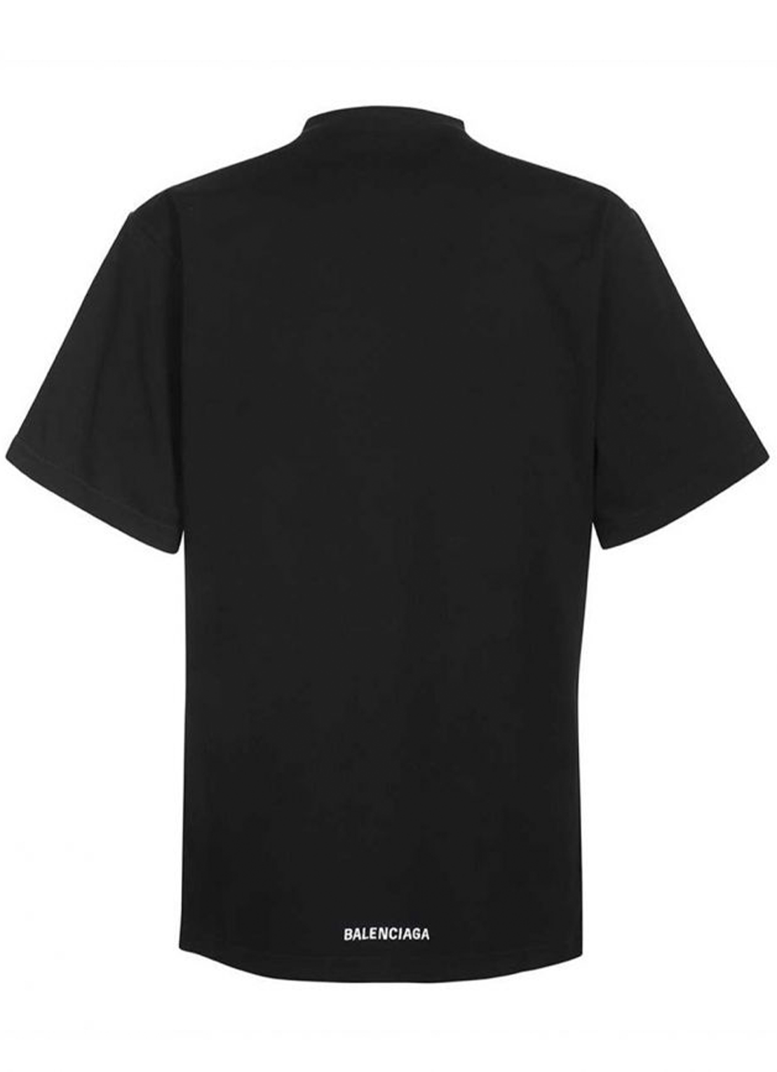 Balenciaga Back Embroidered Long Boxy Oversized T-Shirt in Black