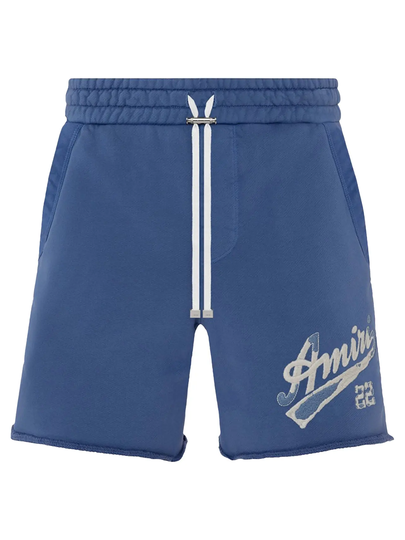 Amiri 22 Logo Embroidered Shorts in Bluefin