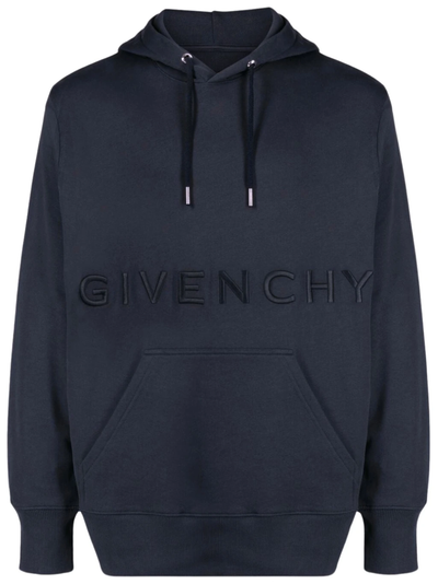 Givenchy 4G Embroidered Logo Hoodie in Night Blue