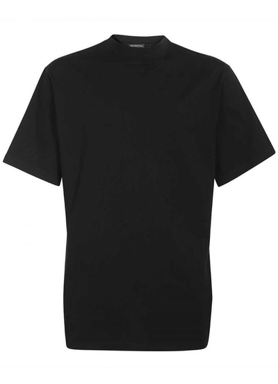 Balenciaga Back Embroidered Long Boxy Oversized T-Shirt in Black