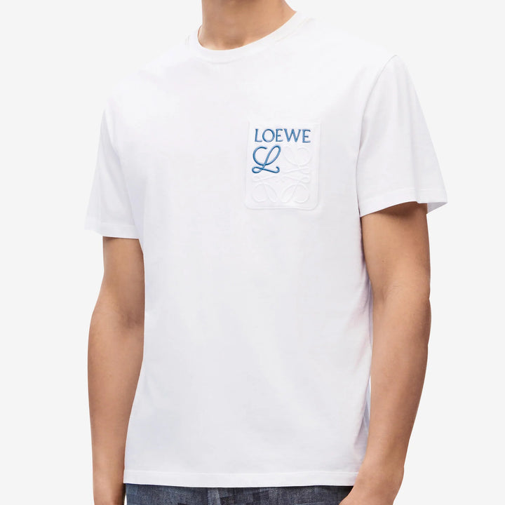 LOEWE セール★ ANAGRAM PATCH POCKET★WHITE Loewe Men's Anagram Patch Pocket Hoodie in White Ash Loewe