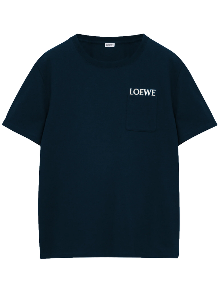 LOEWE Tシャツ 刺繍ロゴ ネイビー Mサイズ LOEWE Tシャツ 刺繍ロゴ ネイビー Mサイズ Loewe Pocket Embroidered