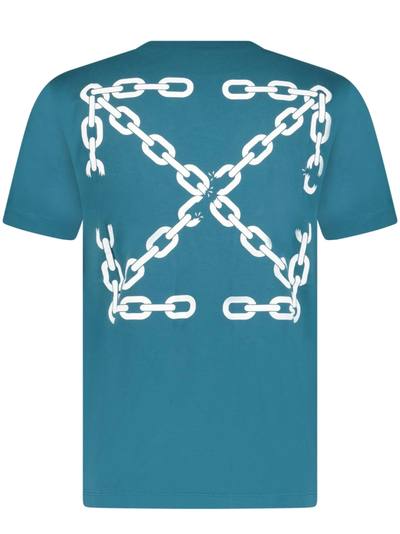 Off-White Chain Arrows Logo printed T-Shirt in Green