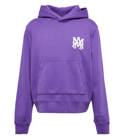 Amiri MA Logo Printed Cotton Hoodie in Purple