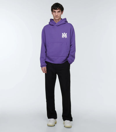 Amiri MA Logo Printed Cotton Hoodie in Purple