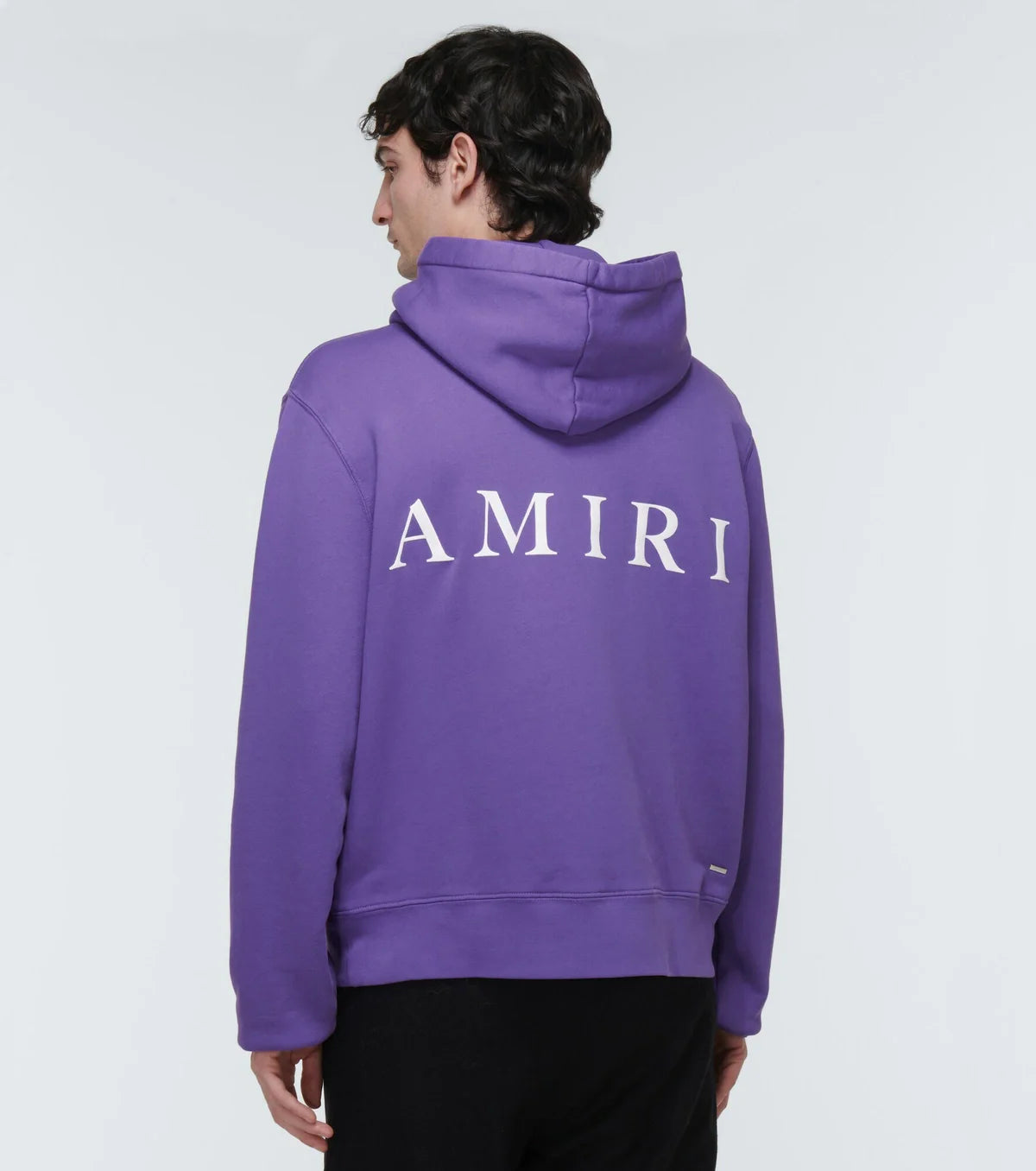 Amiri MA Logo Printed Cotton Hoodie in Purple