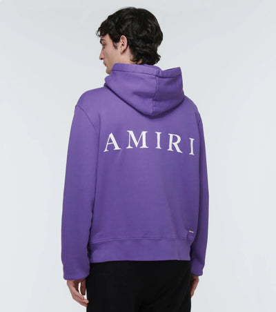 Amiri Mens Logo Cotton Hoodie Purple