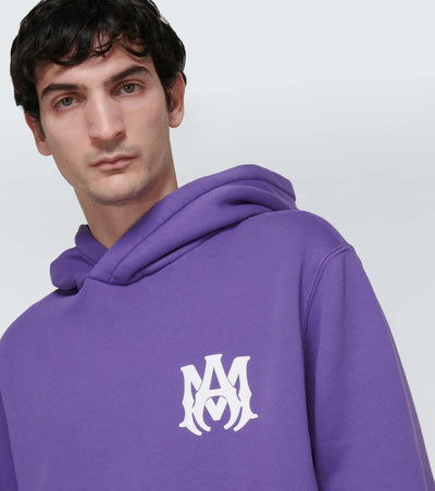 Amiri Mens Logo Cotton Hoodie Purple