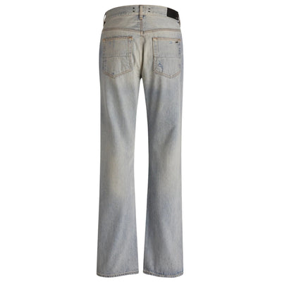 Amiri MA Bar Logo Straight Fit Stone indigo Blue Denim Jeans W31 L32 / 32L