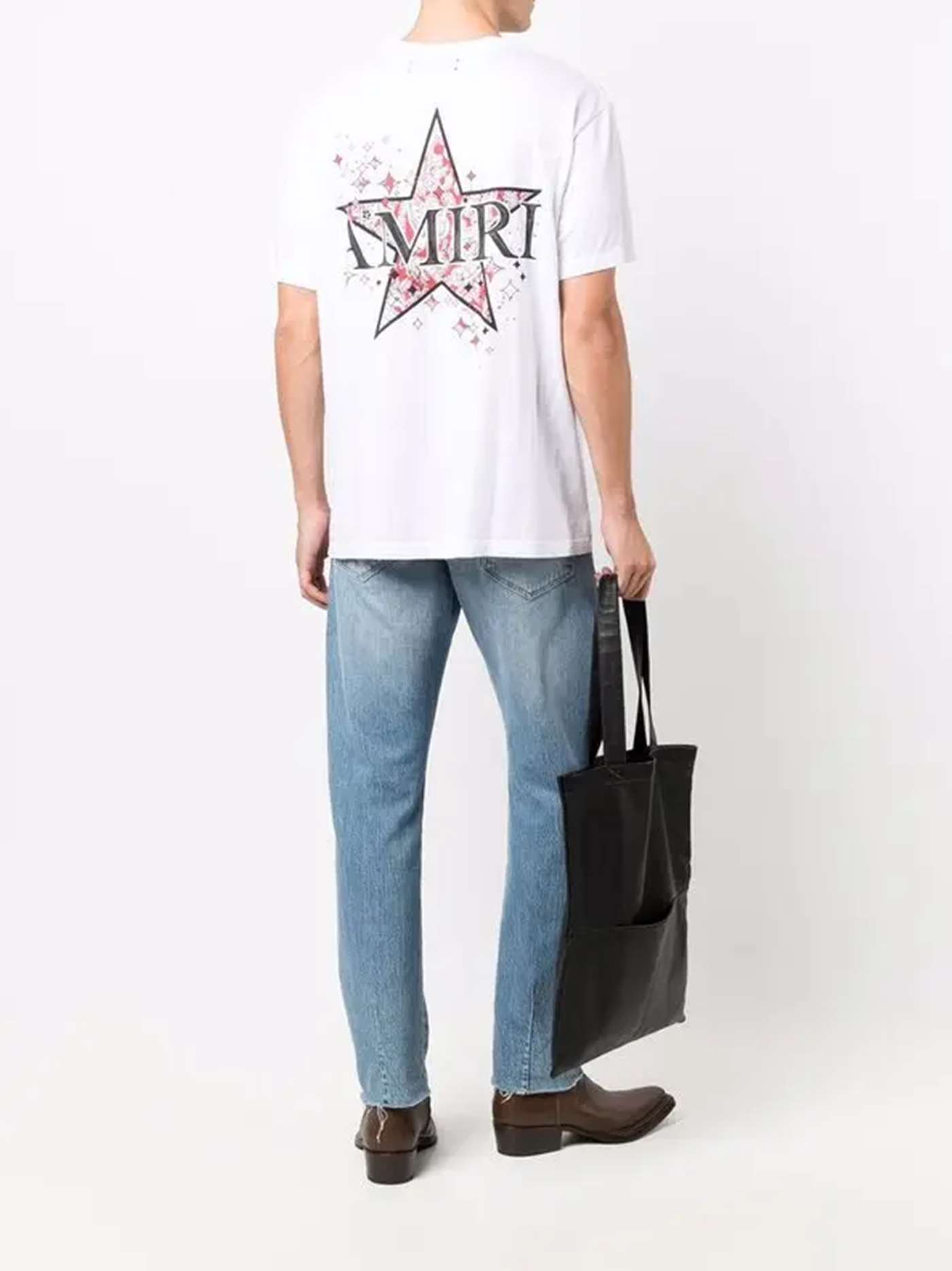 Amiri Paisley Star Printed Logo T-Shirt in White