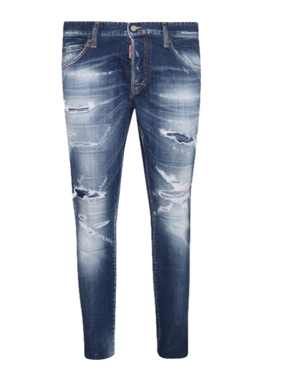 Dsquared2 Skater Distressed Faded Ripped Jeans in Blue