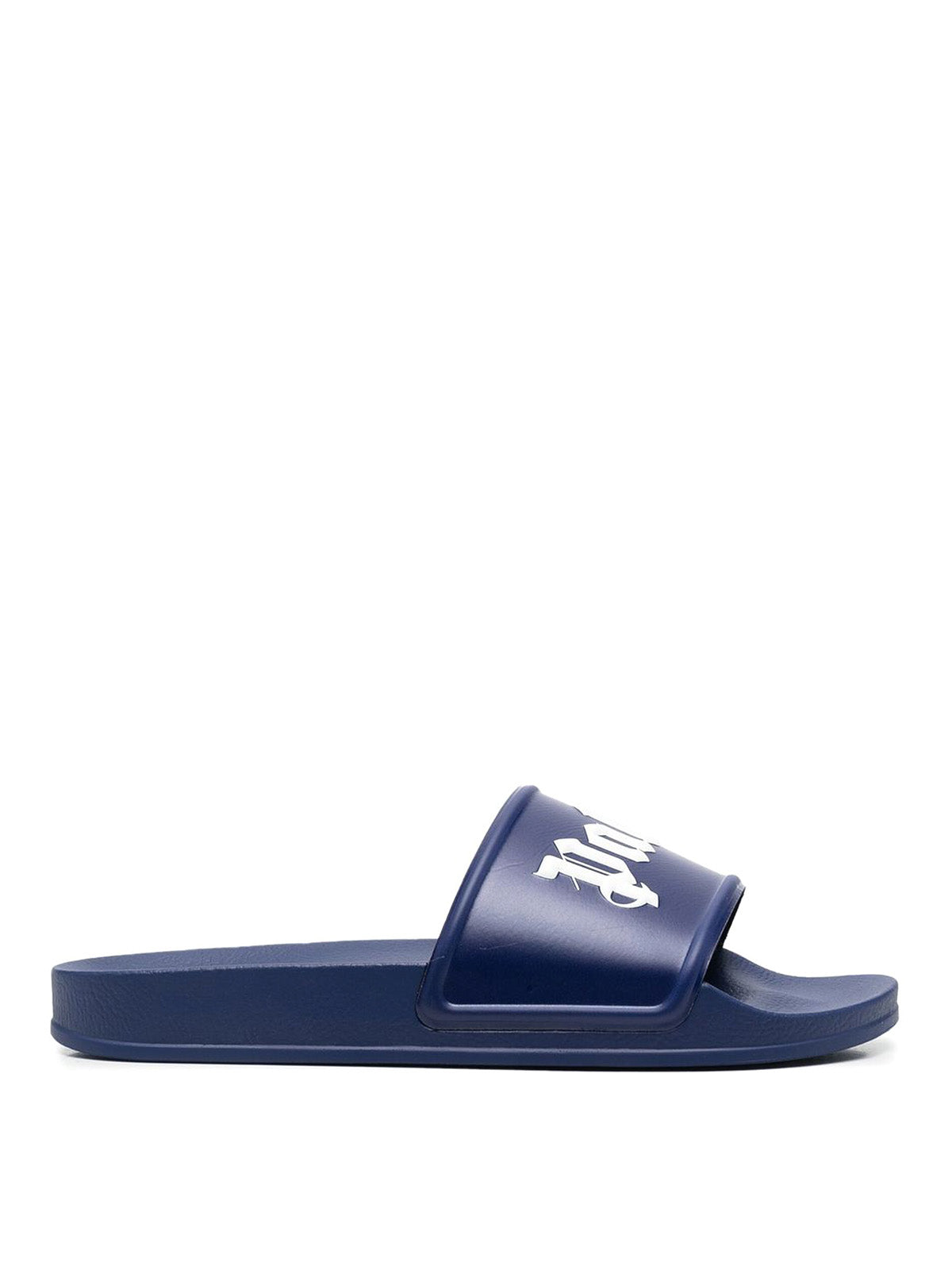 Palm Angels Embossed Logo Sliders in Dark Blue