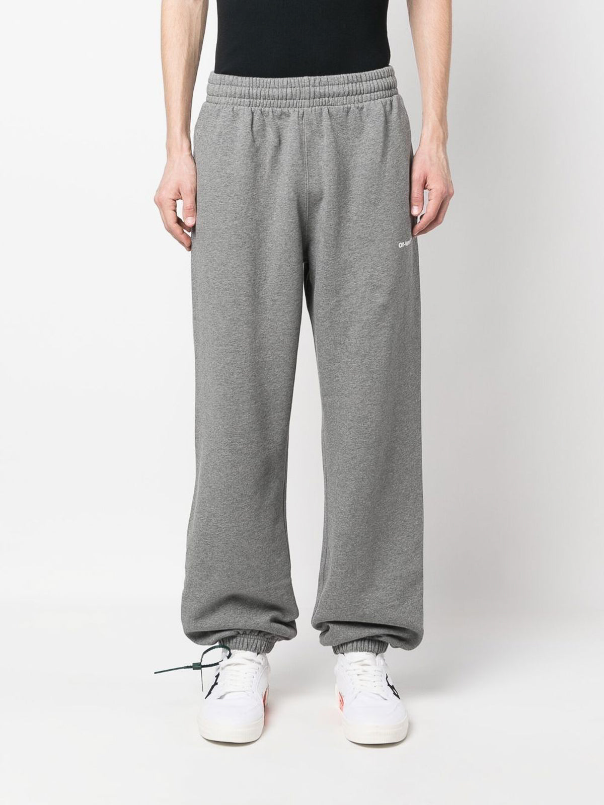 Off-White Wave Outline Diagonal Printed Joggers in Grey