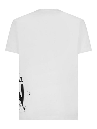 Dsquared2 – Cool Fit – Weißes T-Shirt mit Icon Splash-Logo-Aufdruck