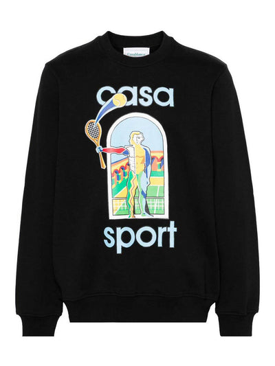 Casablanca – Bedrucktes Sweatshirt „Le Jeu Coloure“ in Schwarz