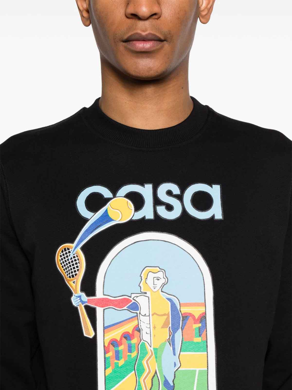 Casablanca – Bedrucktes Sweatshirt „Le Jeu Coloure“ in Schwarz