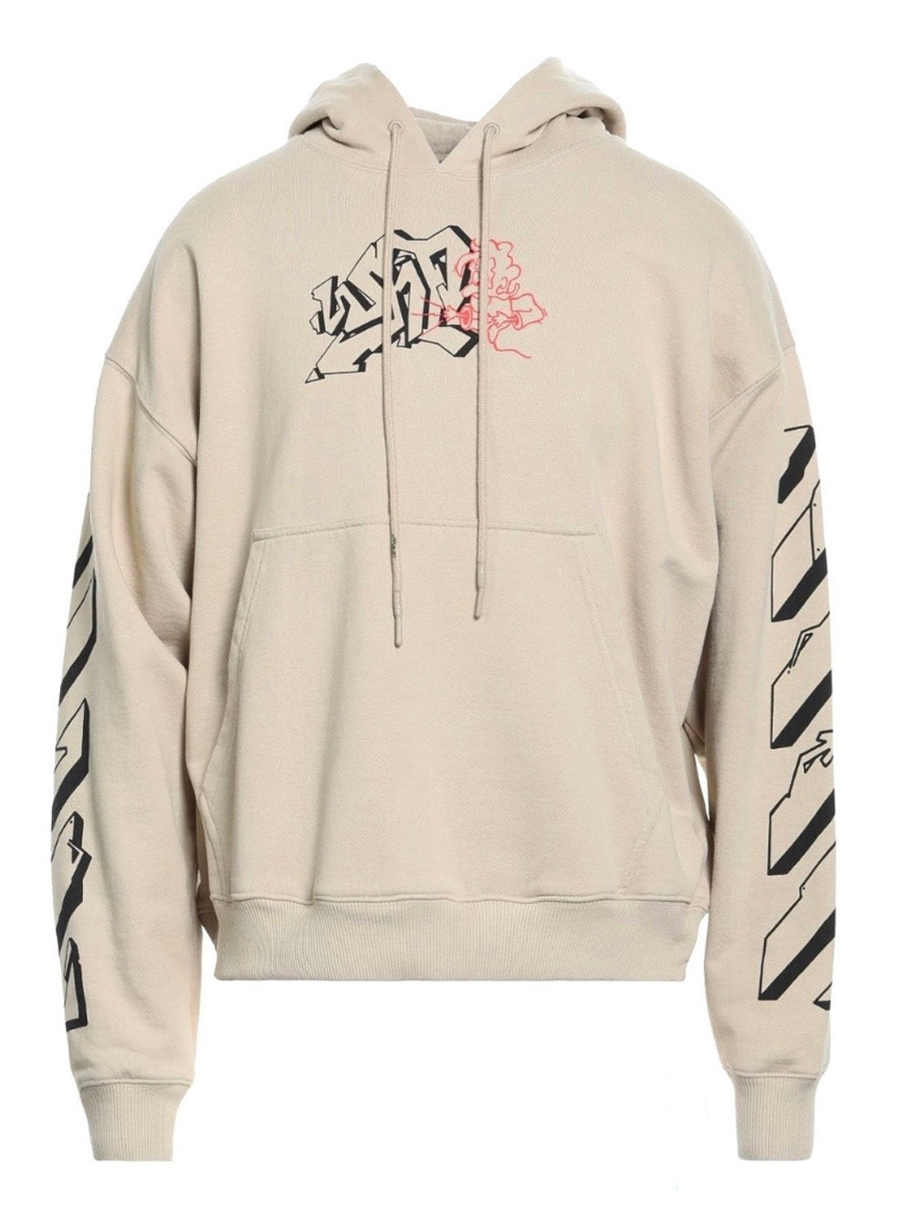 Off-White Graffiti Outline Hoodie in Dark Sand