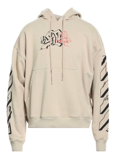 Off-White Graffiti Outline Hoodie in Dark Sand