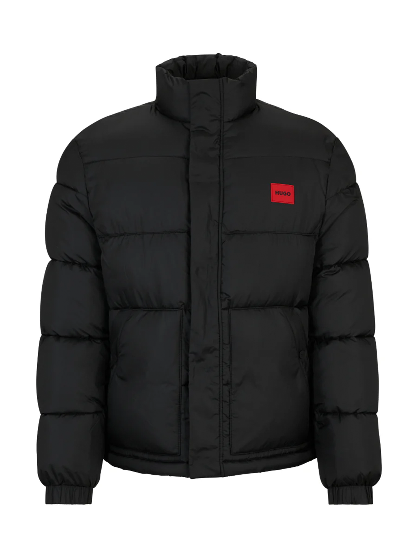 Hugo Boss Red Patch Logo Coat in Black