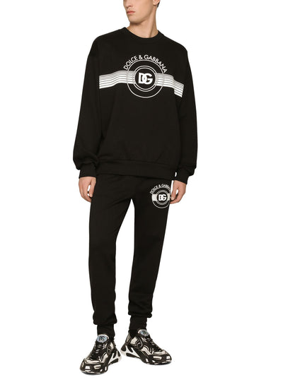 Dolce &amp; Gabbana – Schwarzes Jersey-Sweatshirt mit DG-Logoprint