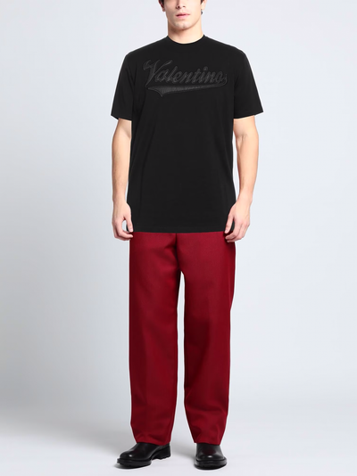 Valentino Garavani – Schwarzes T-Shirt mit Varsity-Logo