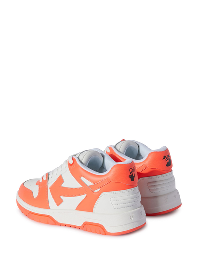 Off-White – Out of Office – Leder-Sneaker in Neonorange 