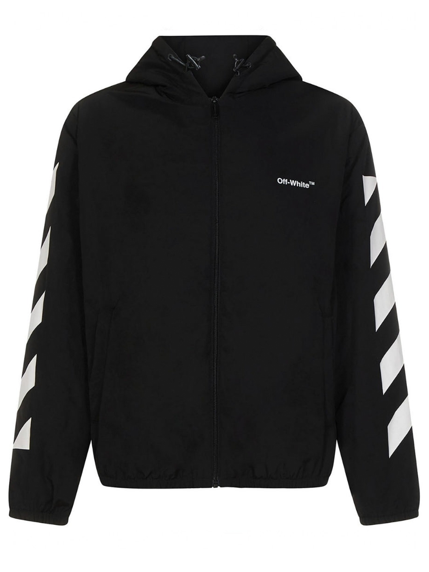 Off-White Striped Diag Logo Black Zip Jacket