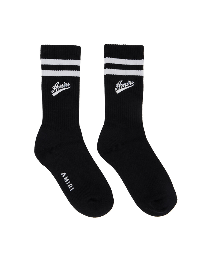 Amiri Varsity Script Socks in Black