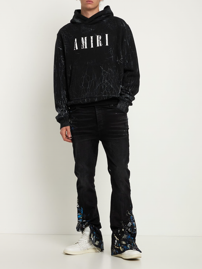 Amiri – Schwarzer Kapuzenpullover mit Cracked Dye Core-Logo