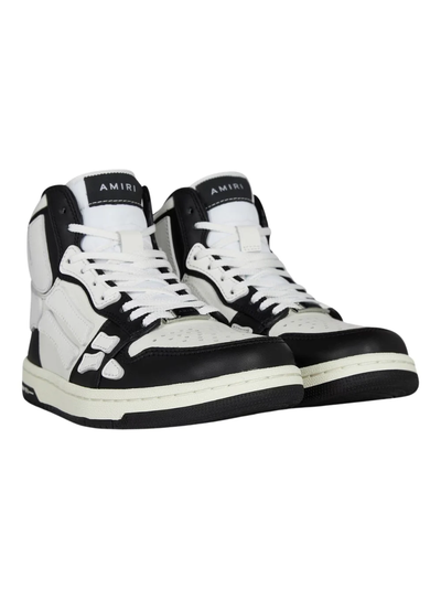 Amiri Skeleton Hi Top White and Black Trainers