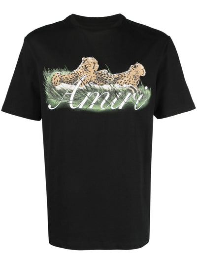 Amiri Cheetah Logo Printed T-Shirt in Black