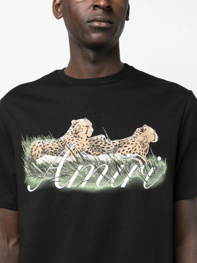 Amiri Cheetah Logo Printed T-Shirt in Black